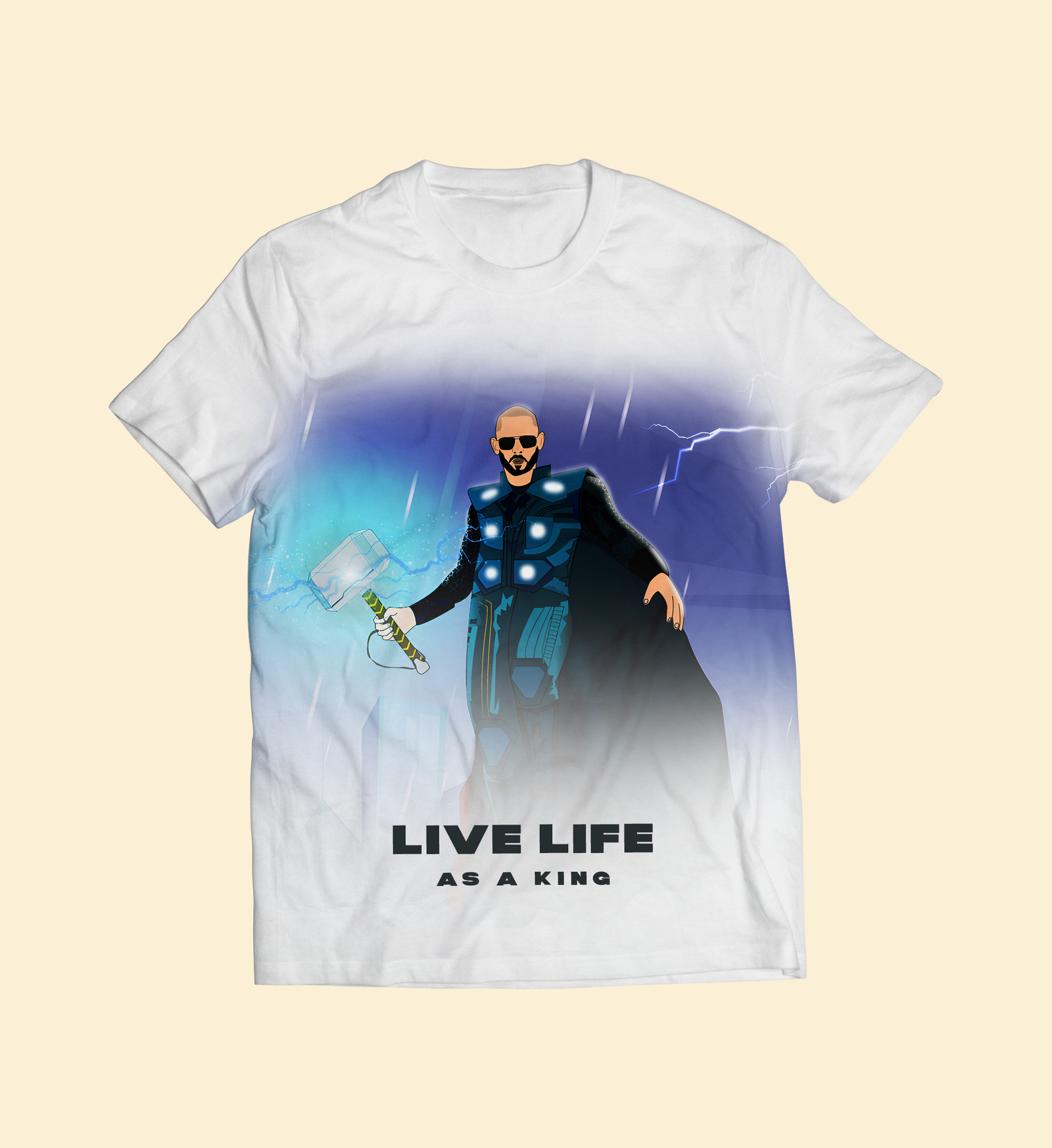 Live Life As A King White T