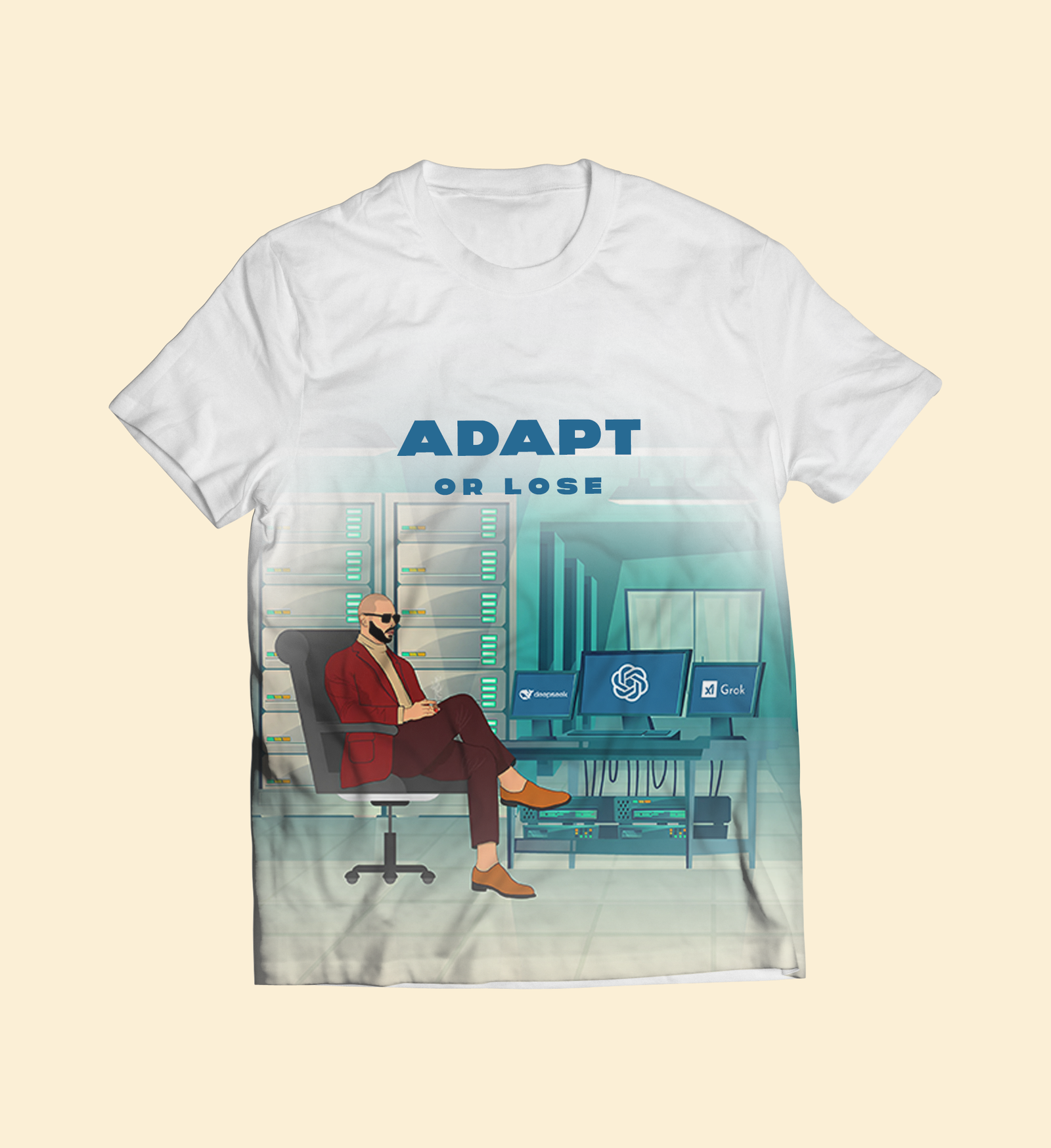 Adapt or Lose White T